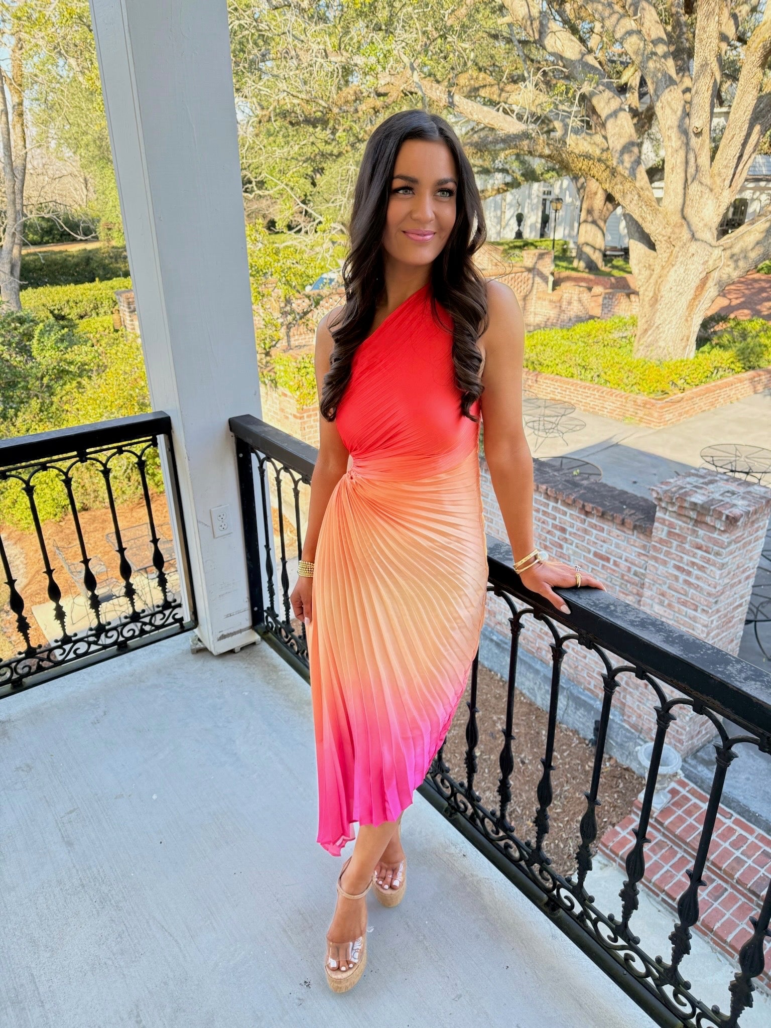 sunset ombre dress Maxi My Actual Bust is:44