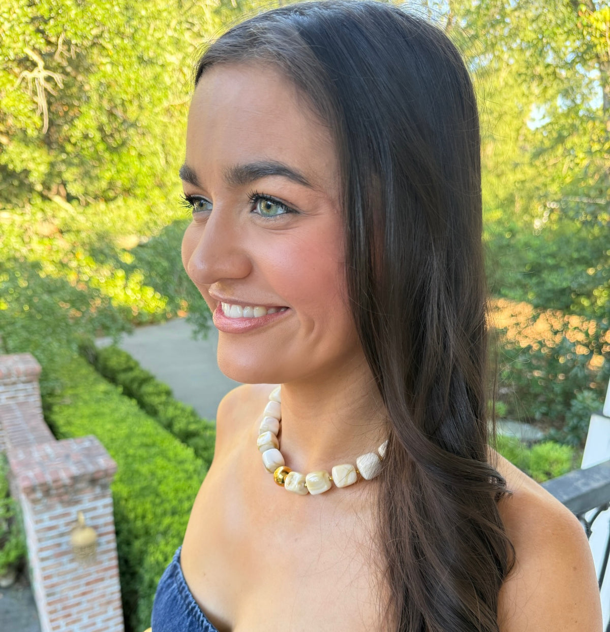 Carolina Beaded Necklace - Neutral