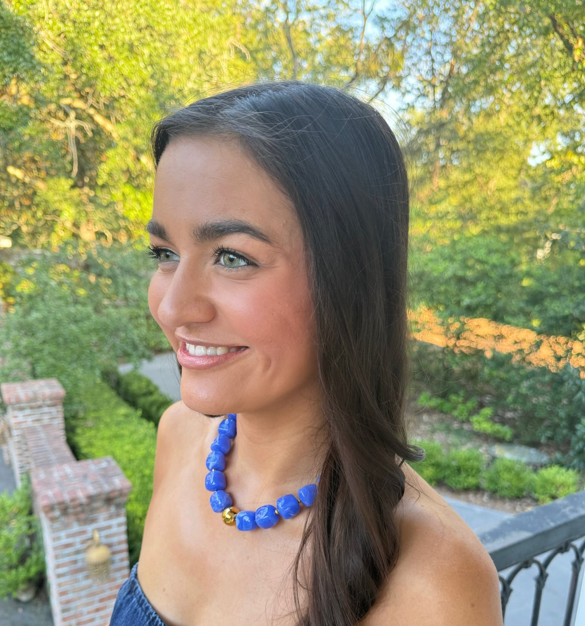 Carolina Beaded Necklace - Periwinkle