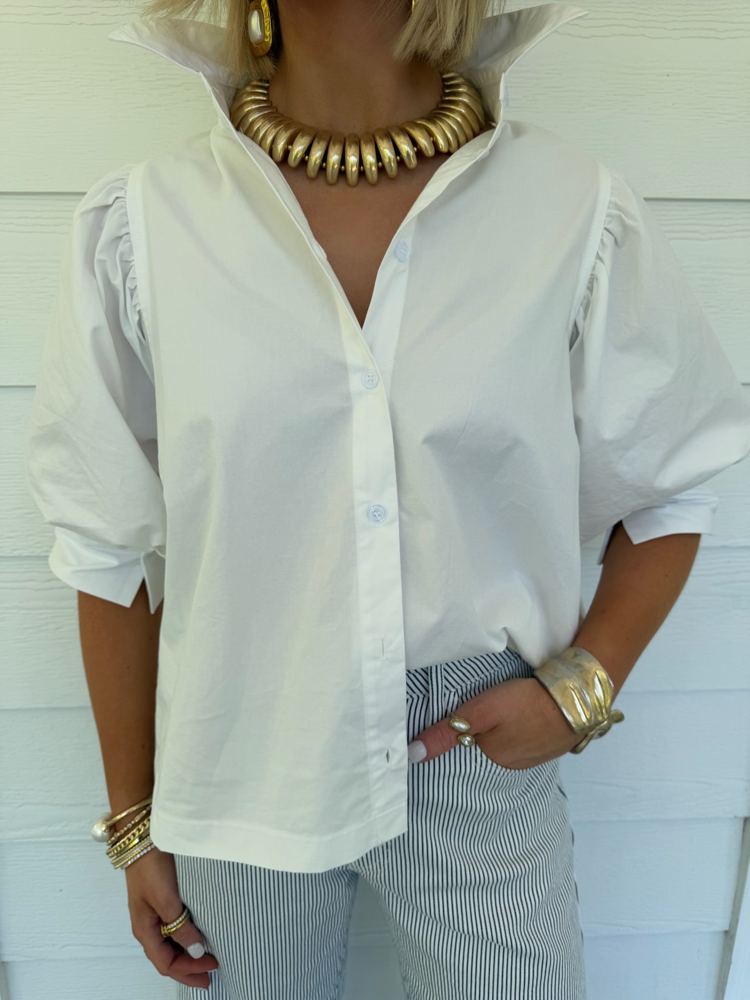 Liza White Button Down