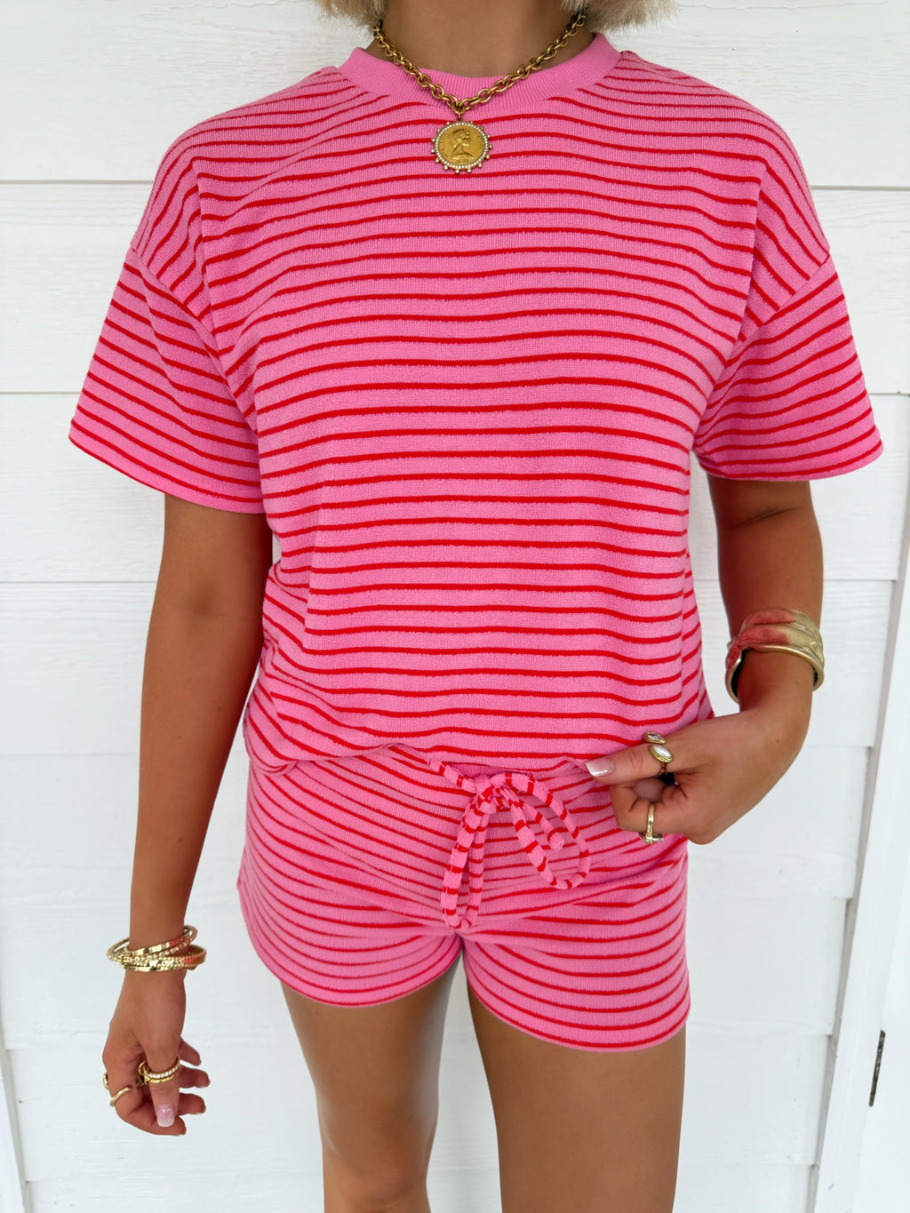 Rosa Stripe Set - Pink & Red