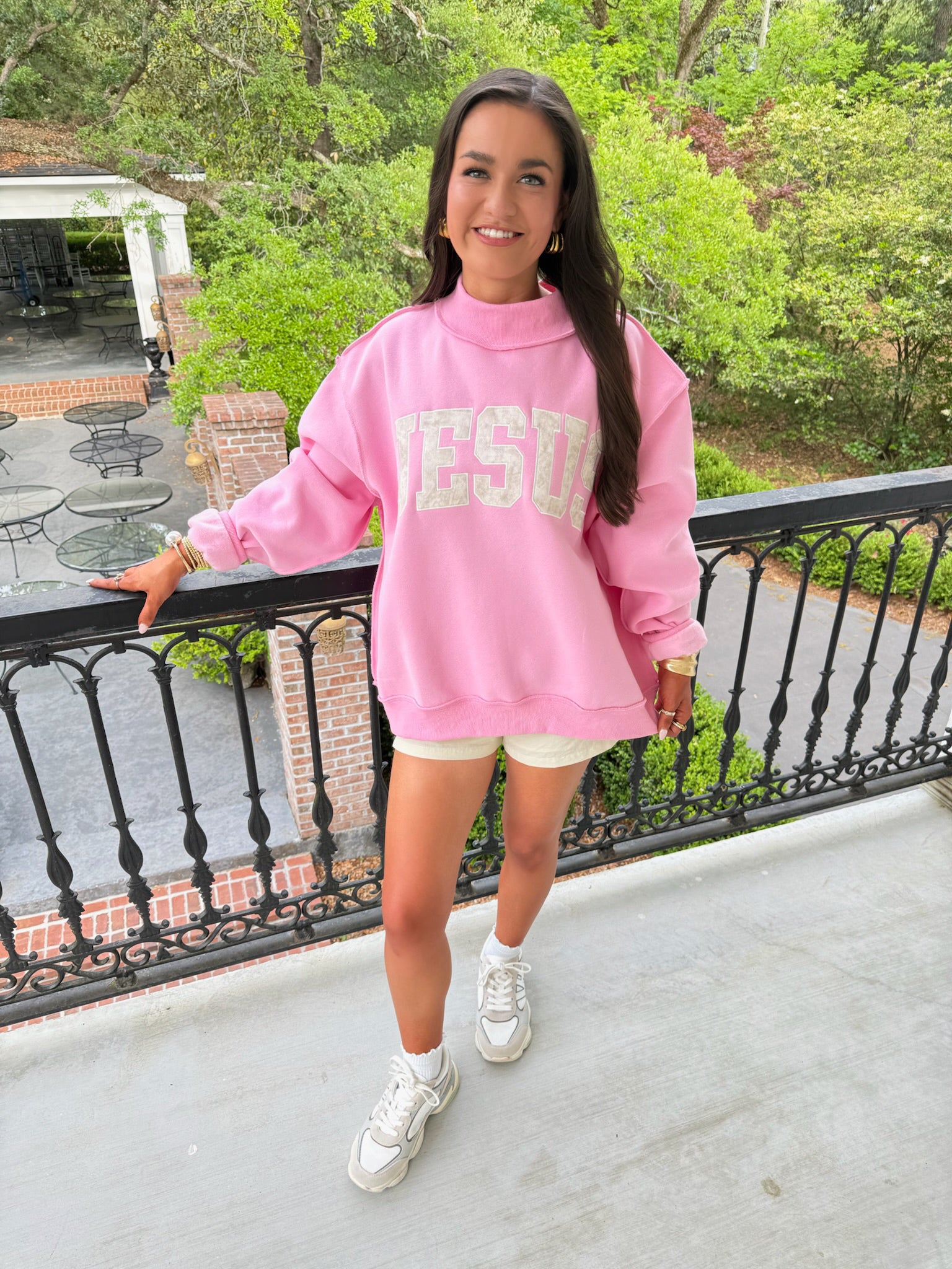 Jesus Embroidered Mockneck
