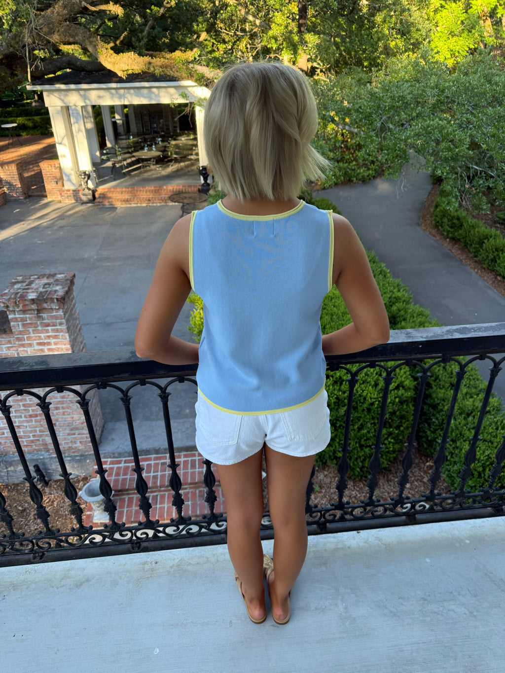 Stevie Tank - Light Blue & Yellow