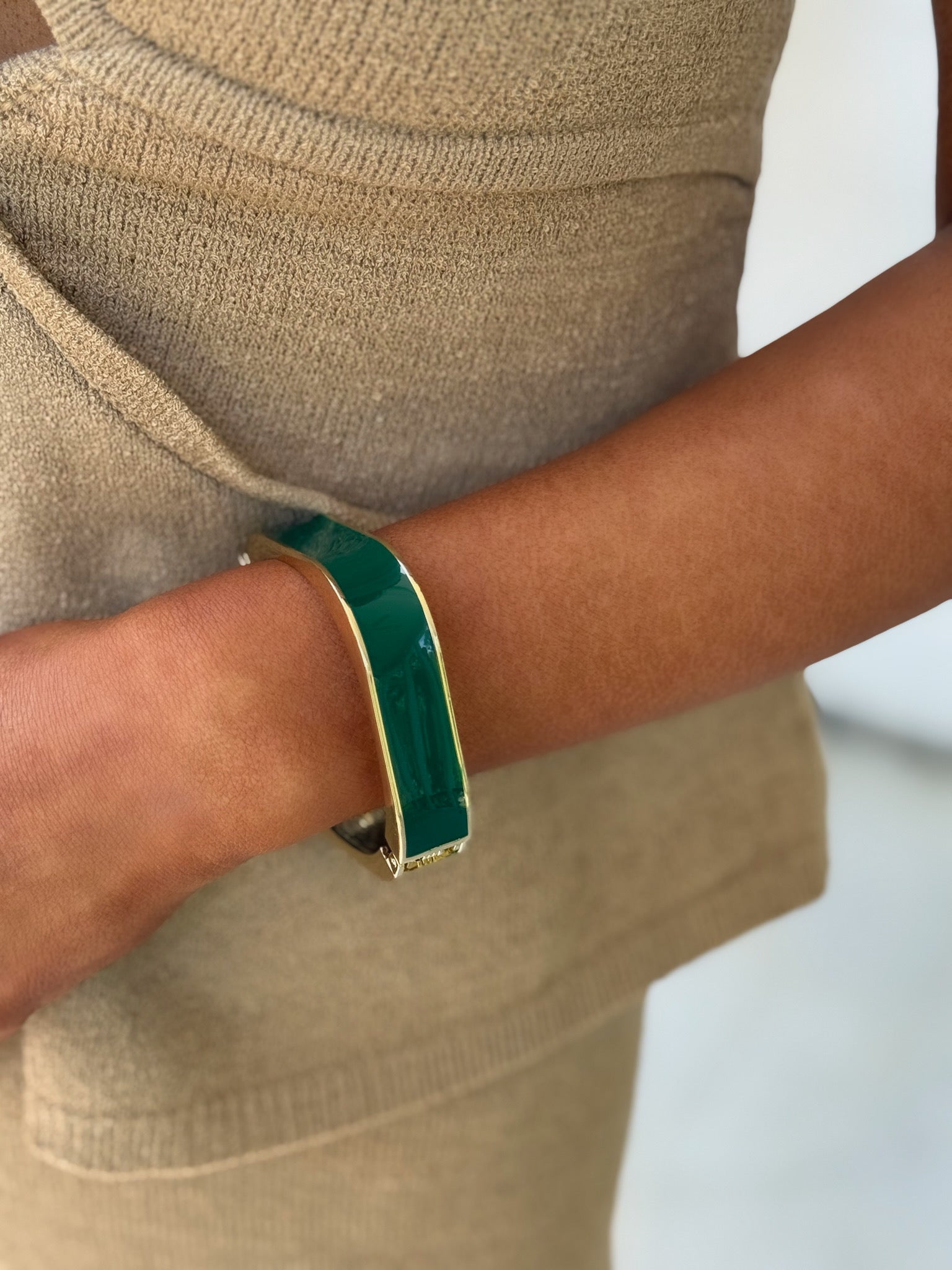 Square Bangle - Green