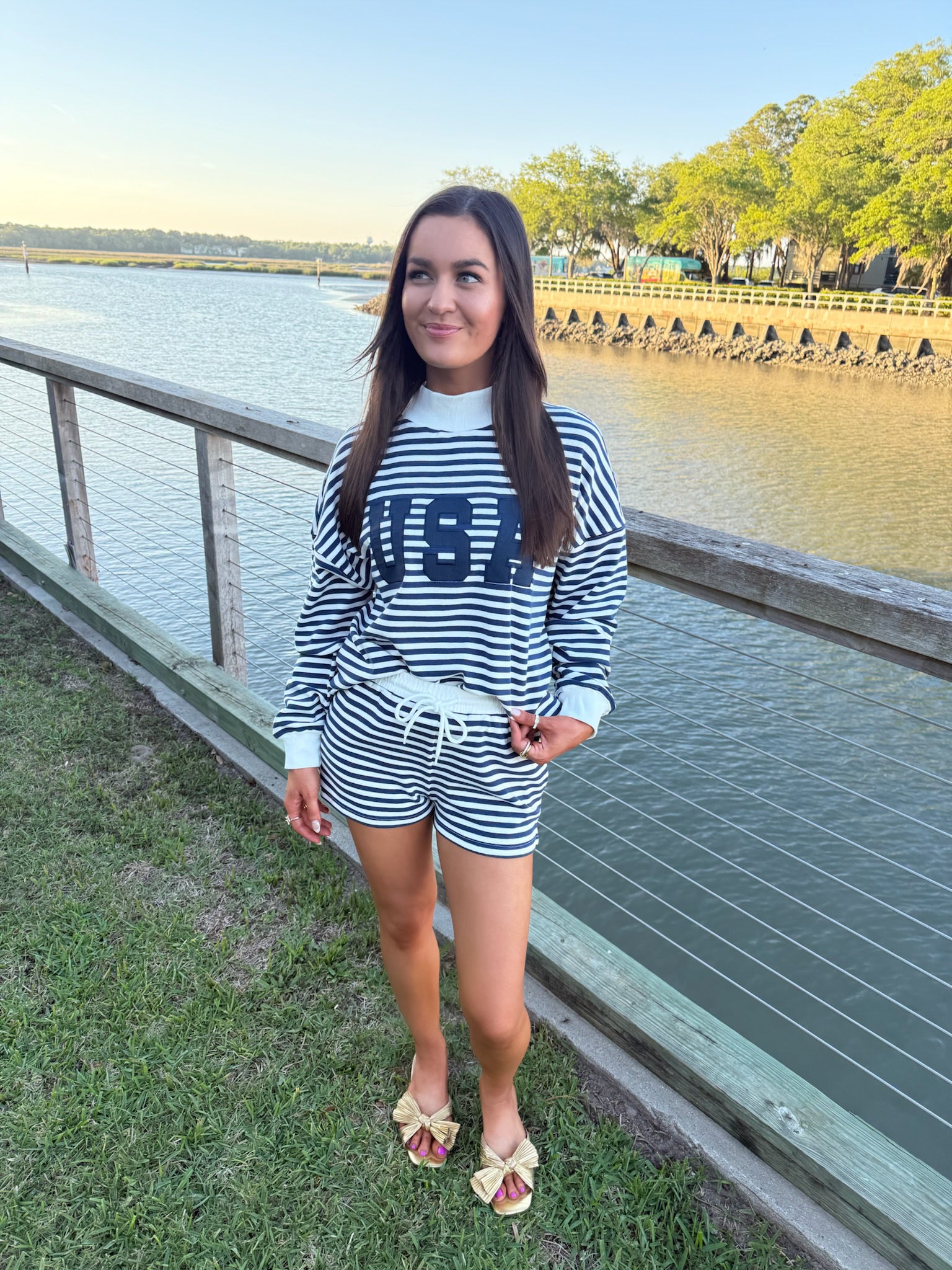 USA Stripe Mockneck Set
