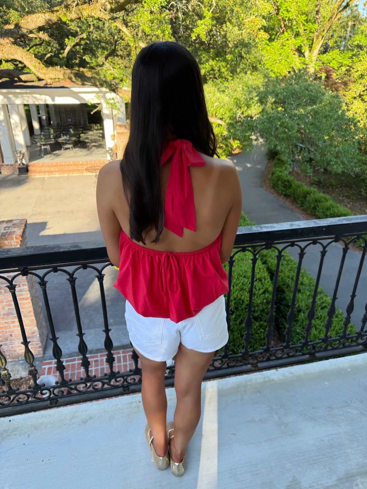 Nora Halter Bubble Top - Red