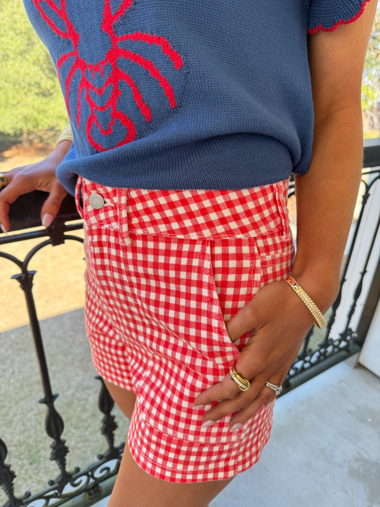 Rosie Gingham Shorts - Red