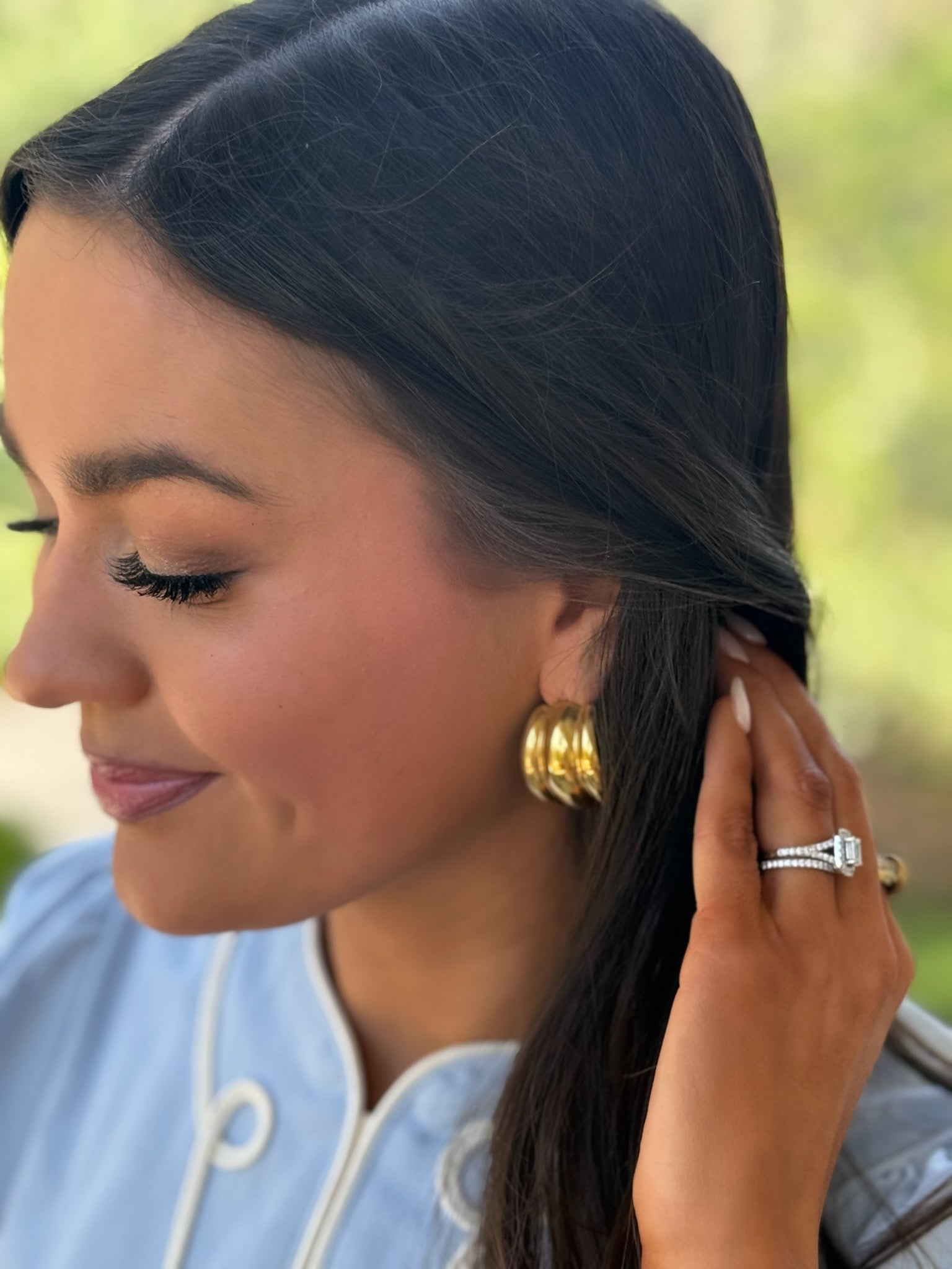 Ramsey Textured Hoop - Gold