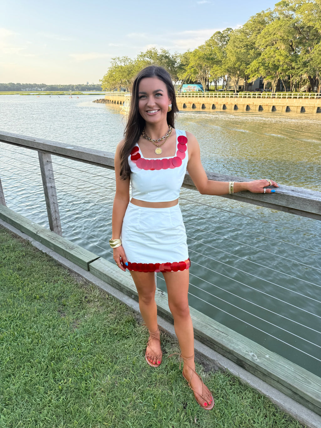 Darby Dot Set - Red and White