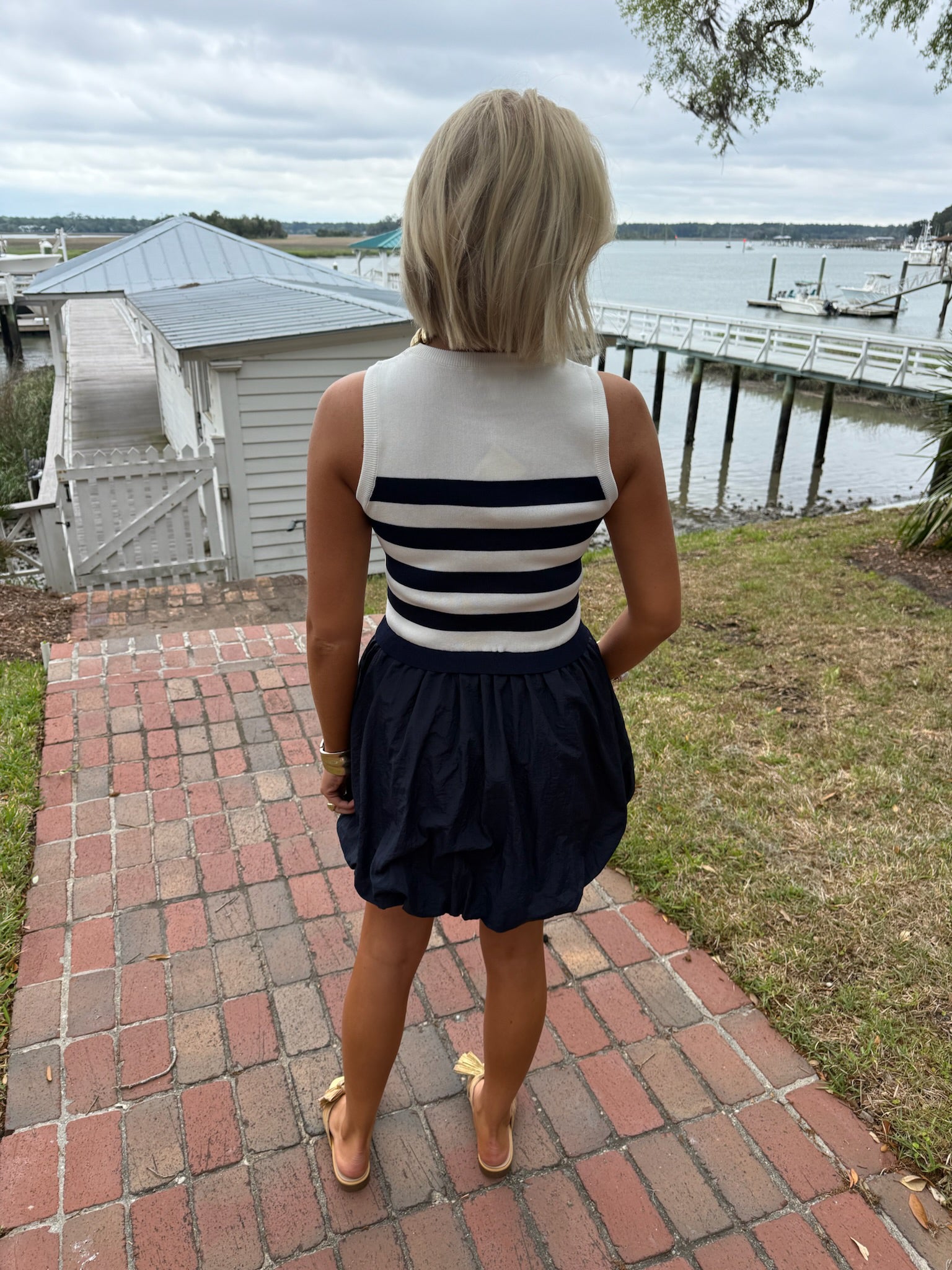 Patrick Navy Bubble Dress
