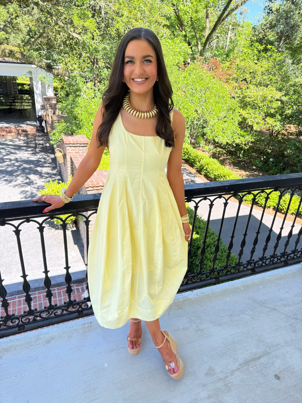 Birdie Midi Dress - Light Yellow