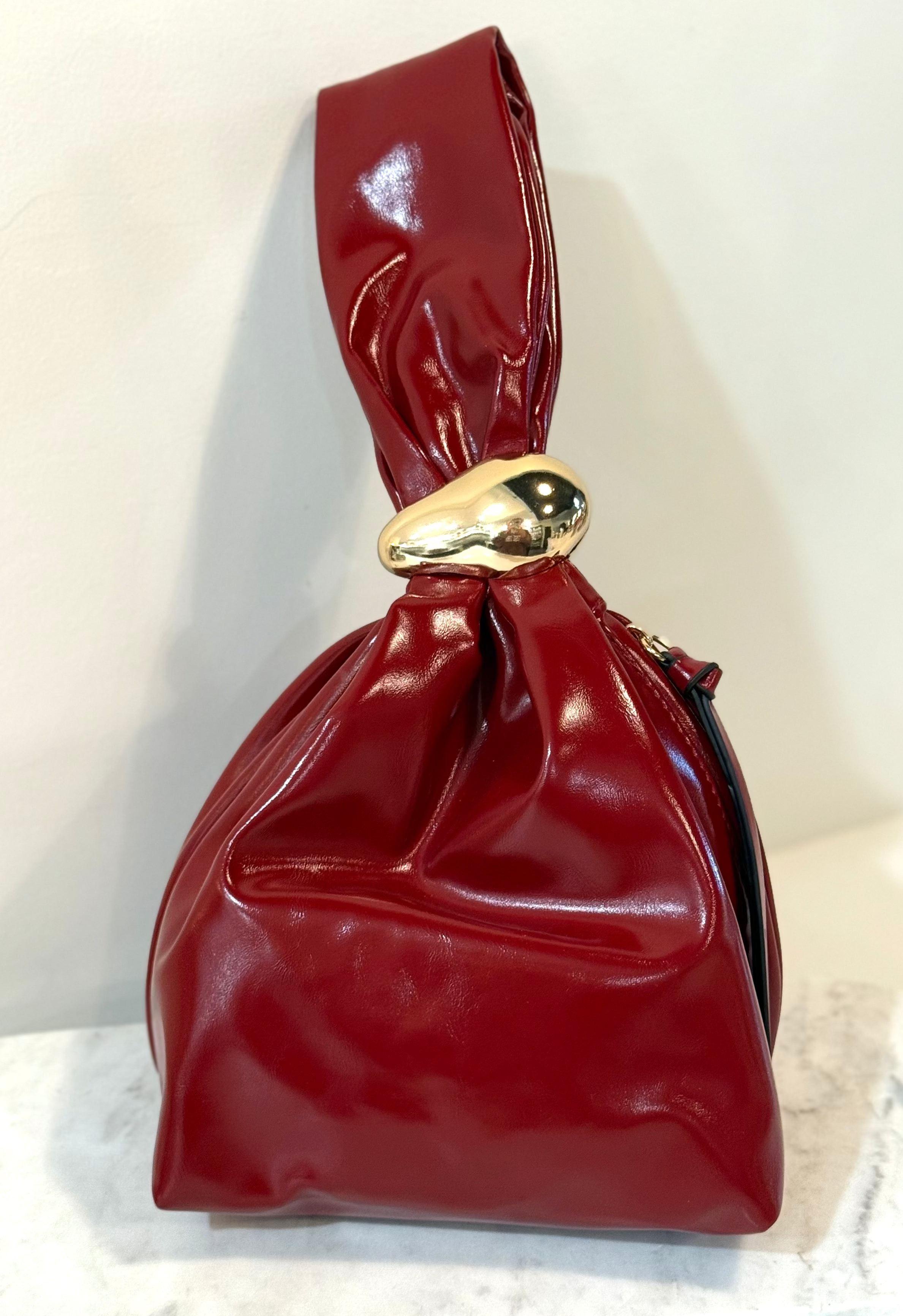Juliette Vegan Bucket Bag - Deep Red