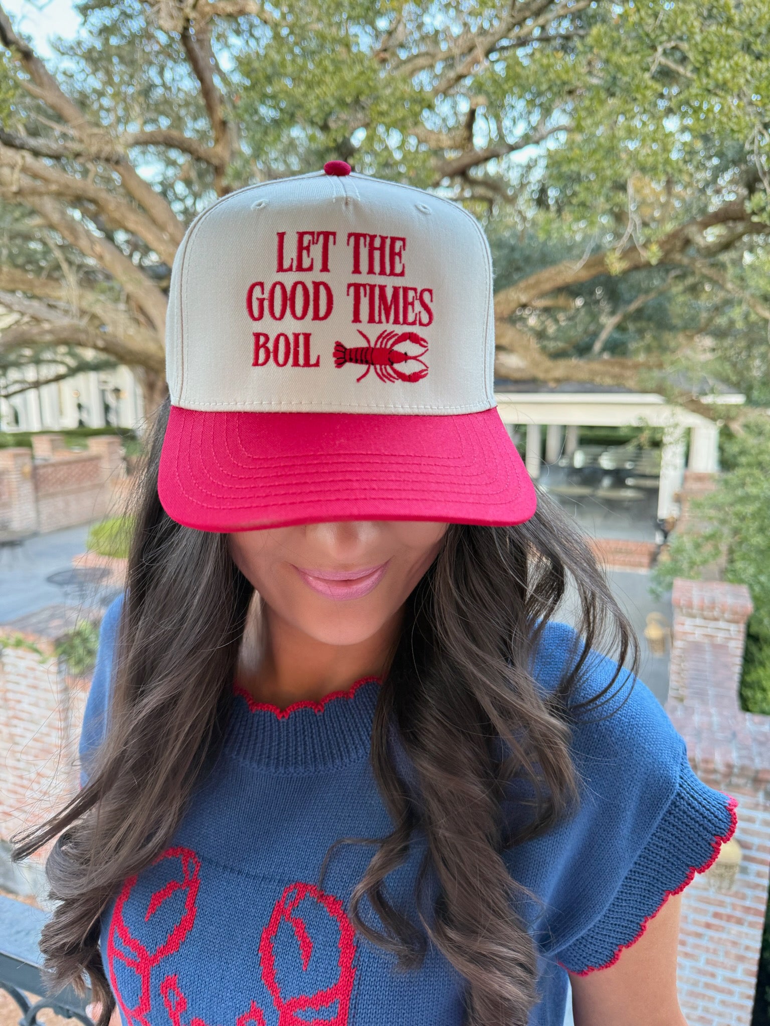Good Times Trucker Hat - Ivory & Red