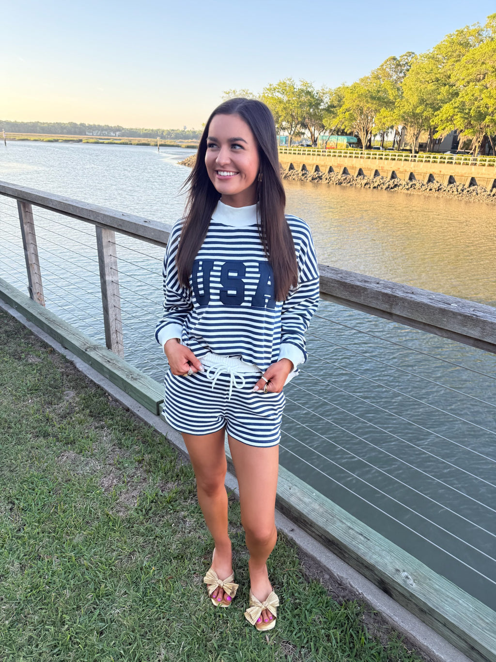 USA Stripe Mockneck Set