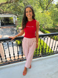 Reagan Barrel Pants - Red & White