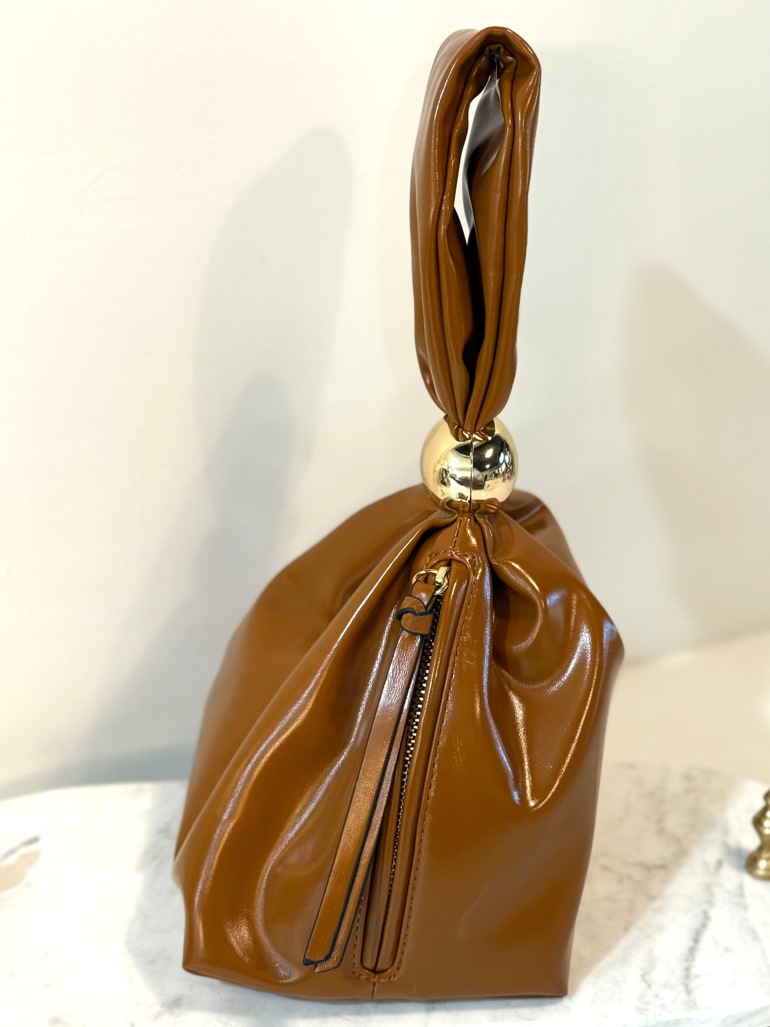 Juliette Vegan Bucket Bag - Light Brown
