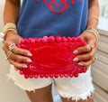 Penelope Luxe Clutch -  Cherry