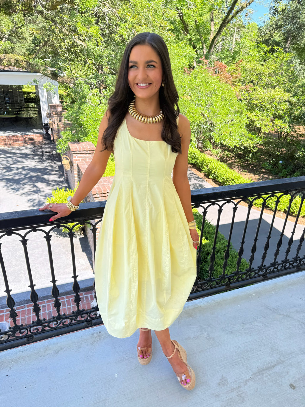 Birdie Midi Dress - Light Yellow