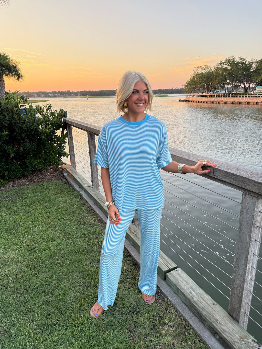 Harbor Lounge Set - Light Blue & White