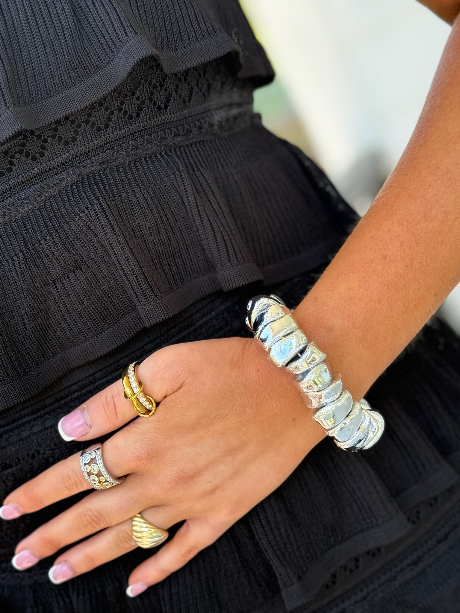 Liberty Textured Bracelet - Silver