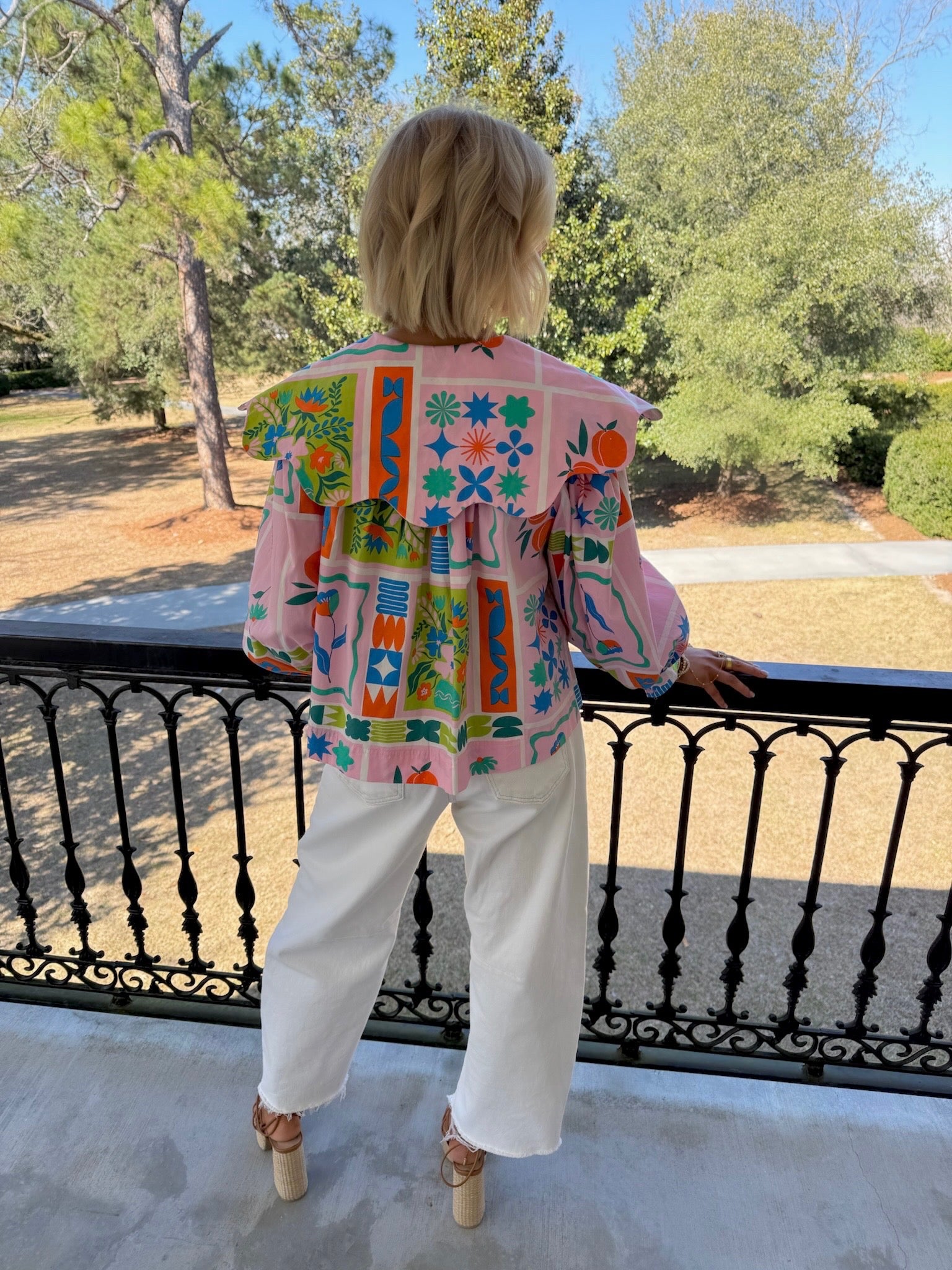 Floral Frame Collar Top