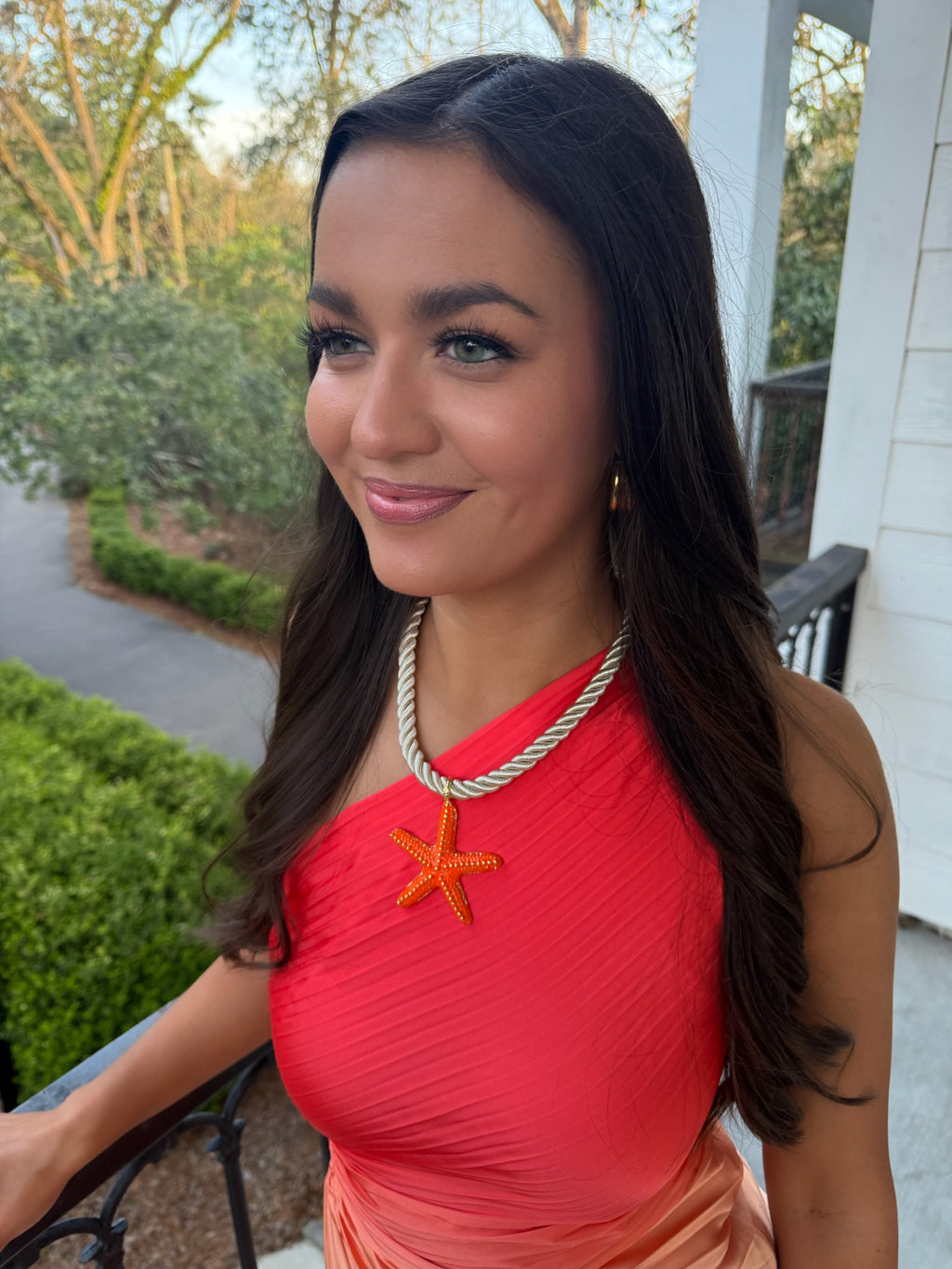 Cove Rope Necklace - Orange Starfish