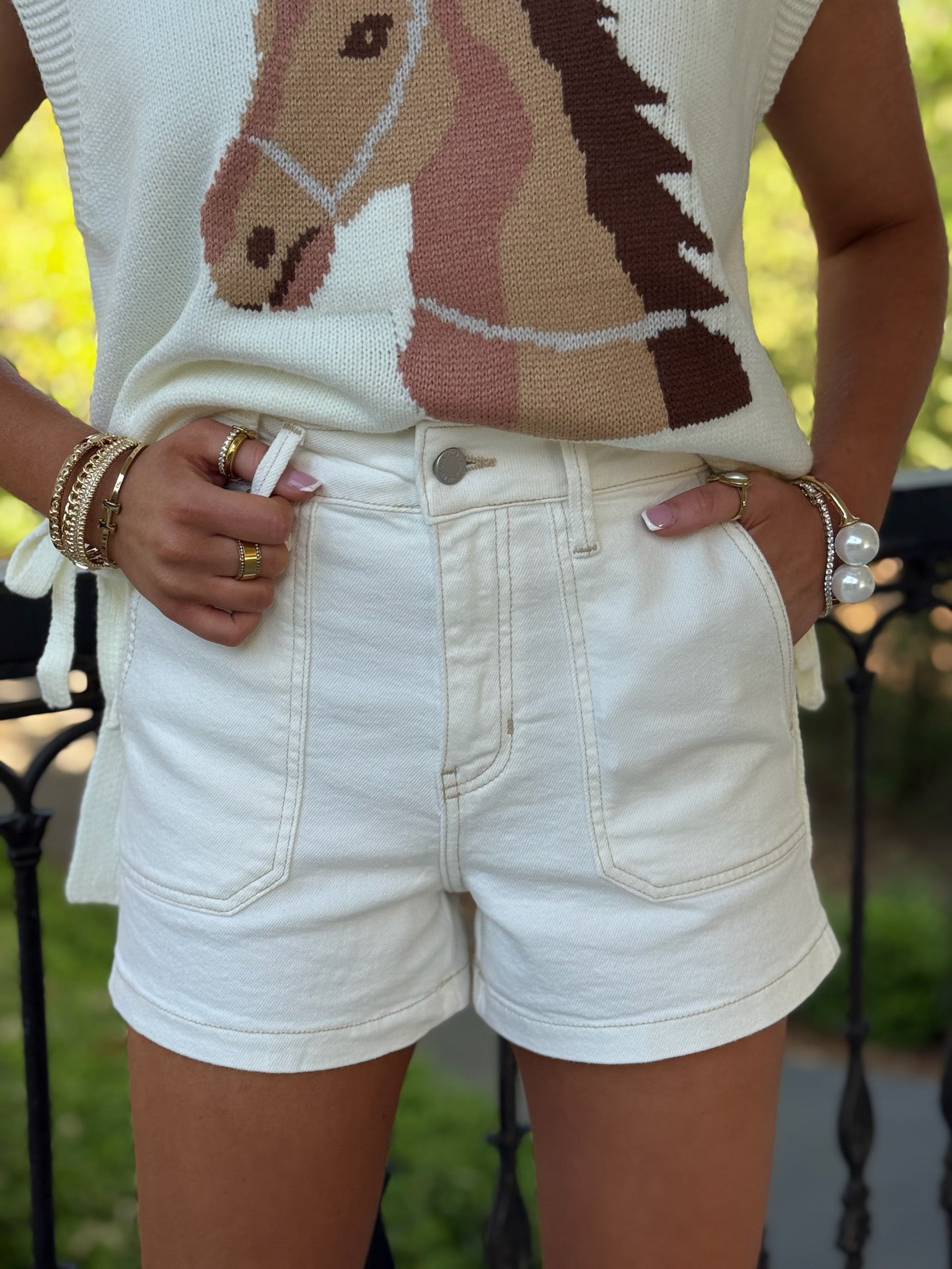 Lennox High Waisted Denim Shorts