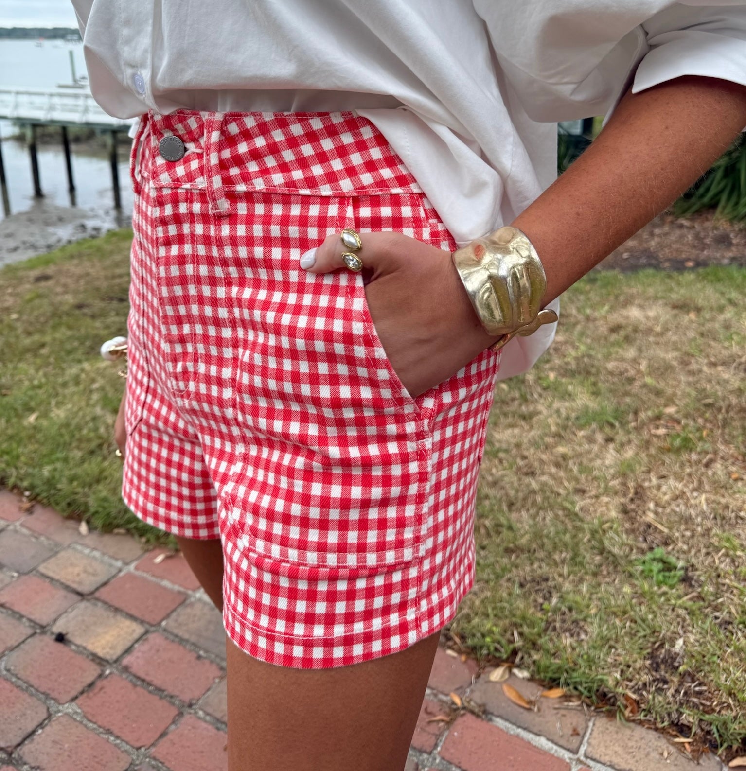 Rosie Gingham Shorts - Red