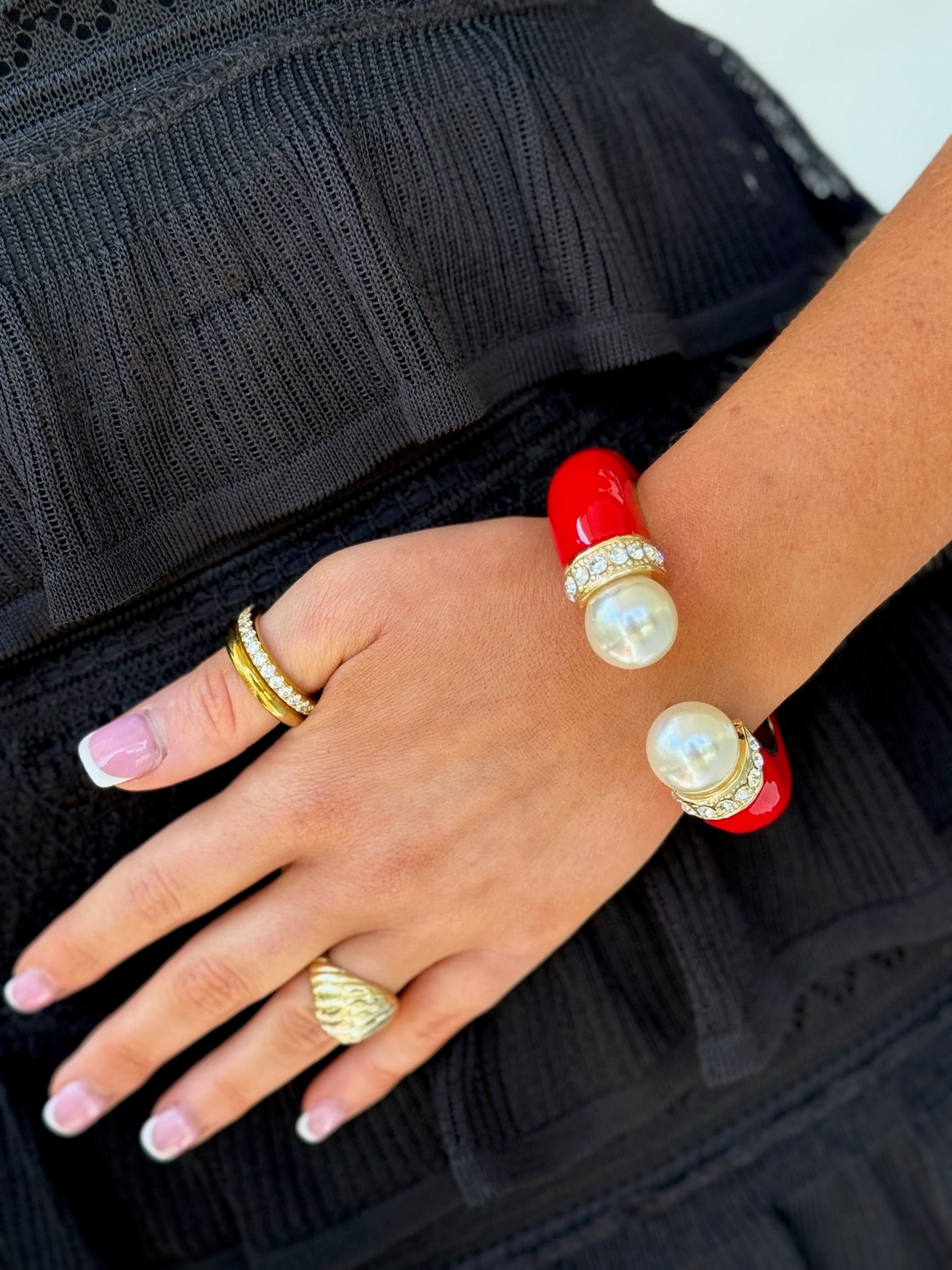 Elton Chunky Bangle - Red