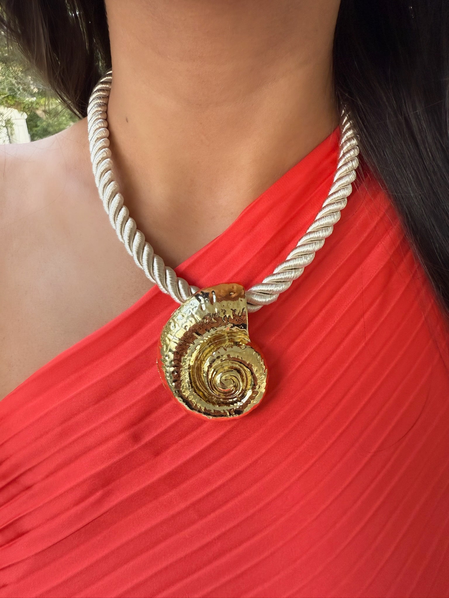 Cove Rope Necklace - Gold Shell