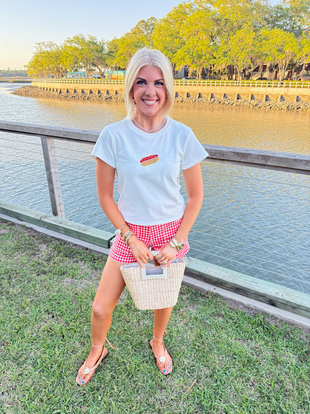 Hot Dog Embroidered Tee