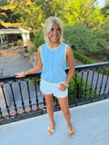 Stevie Tank - Light Blue & Yellow