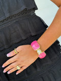 Ellabell Single Pearl Bangle - Pink