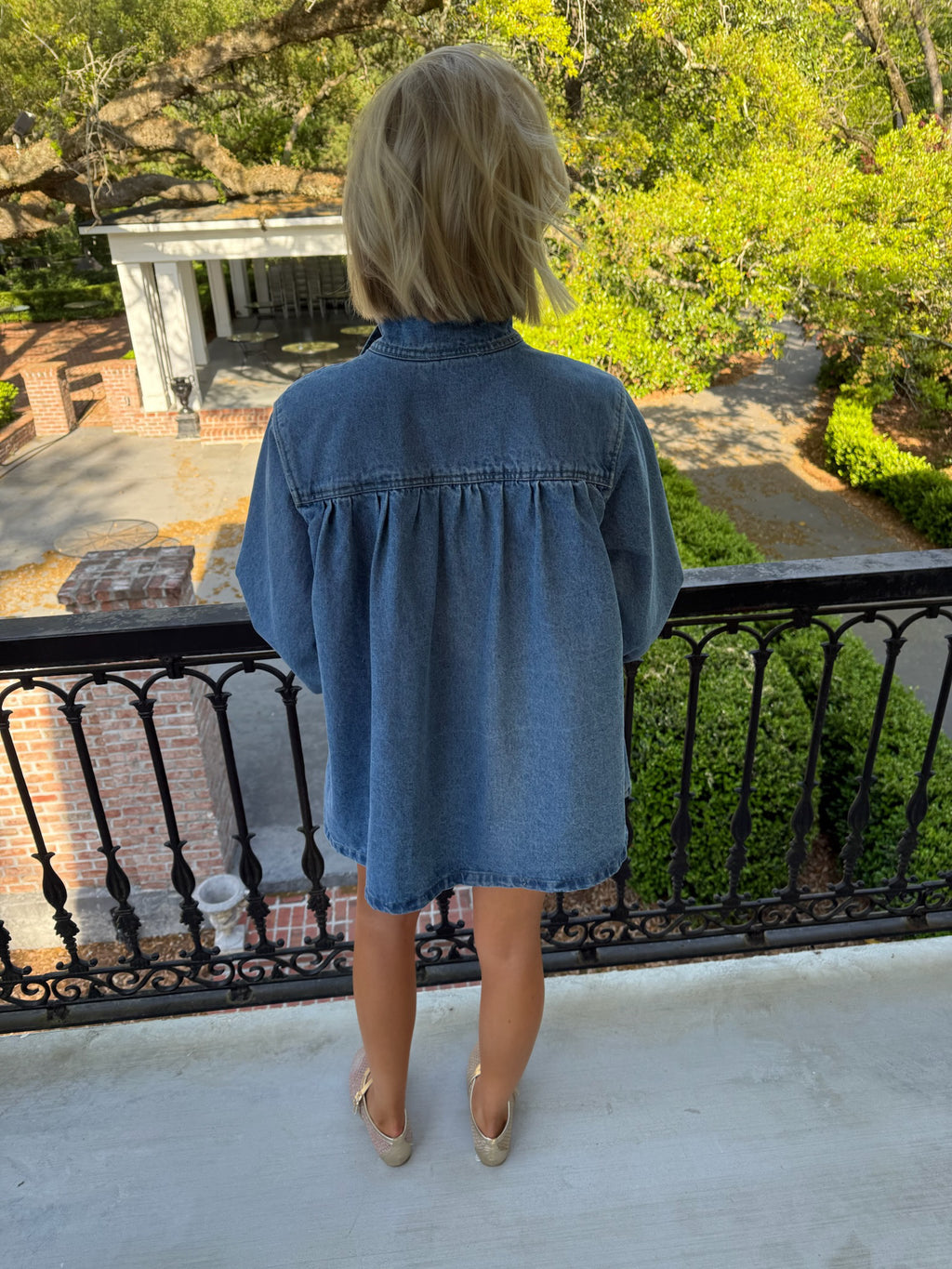 Cleo Button Front Jacket - Denim
