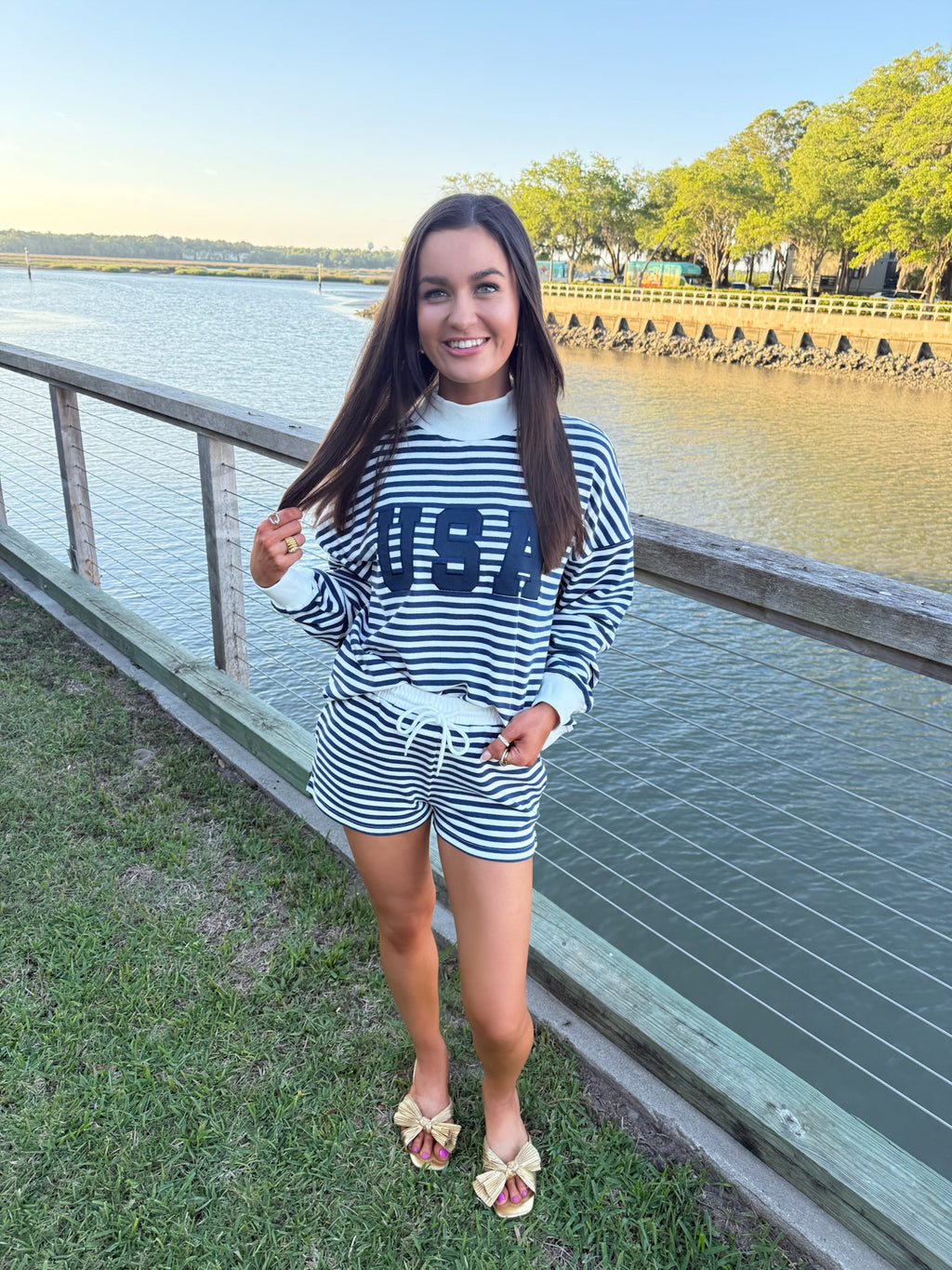 USA Stripe Mockneck Set