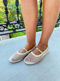 Daphne Mesh Flats - Bone