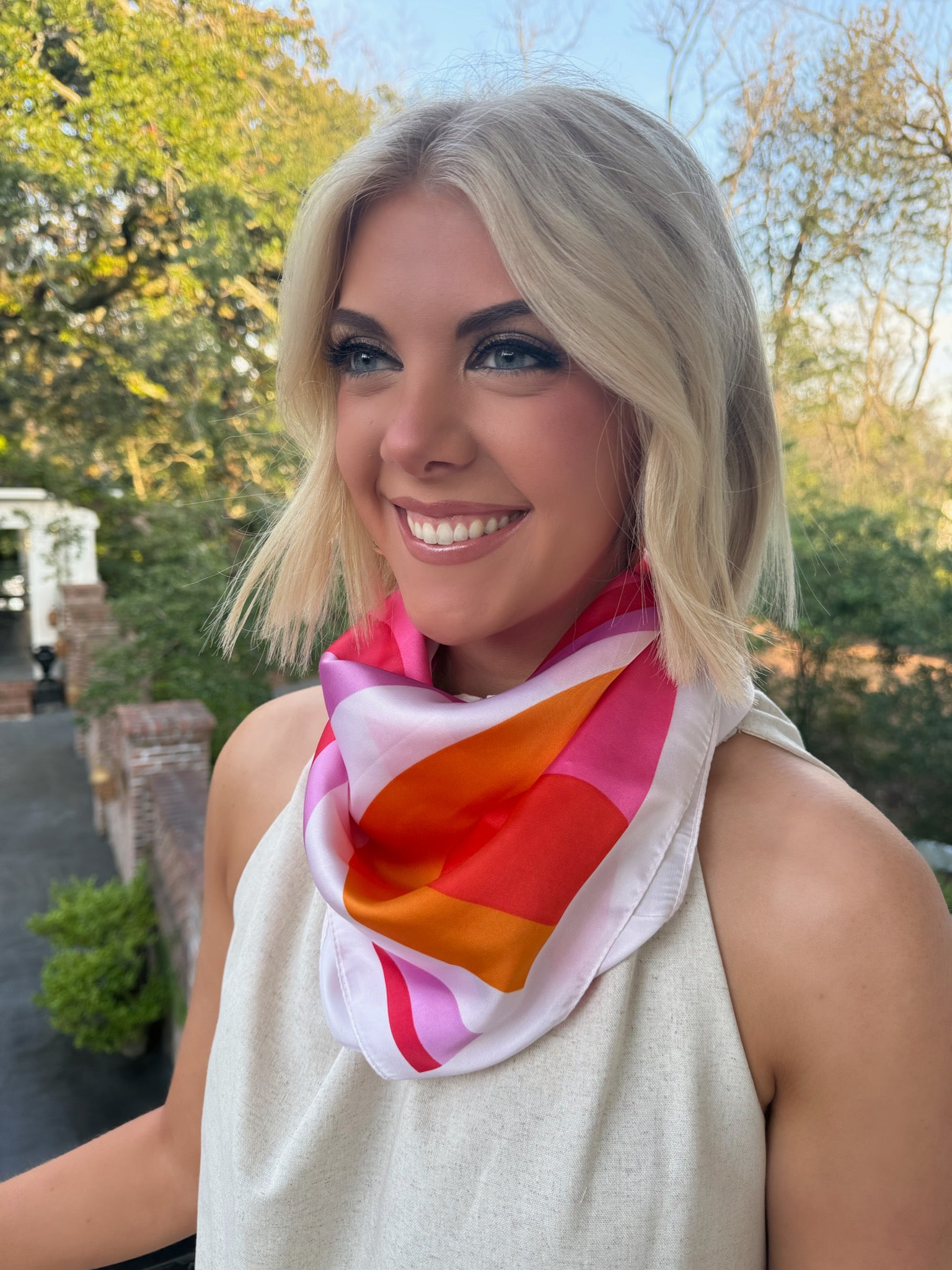Holland Neck Scarf - Pink, Orange & Purple