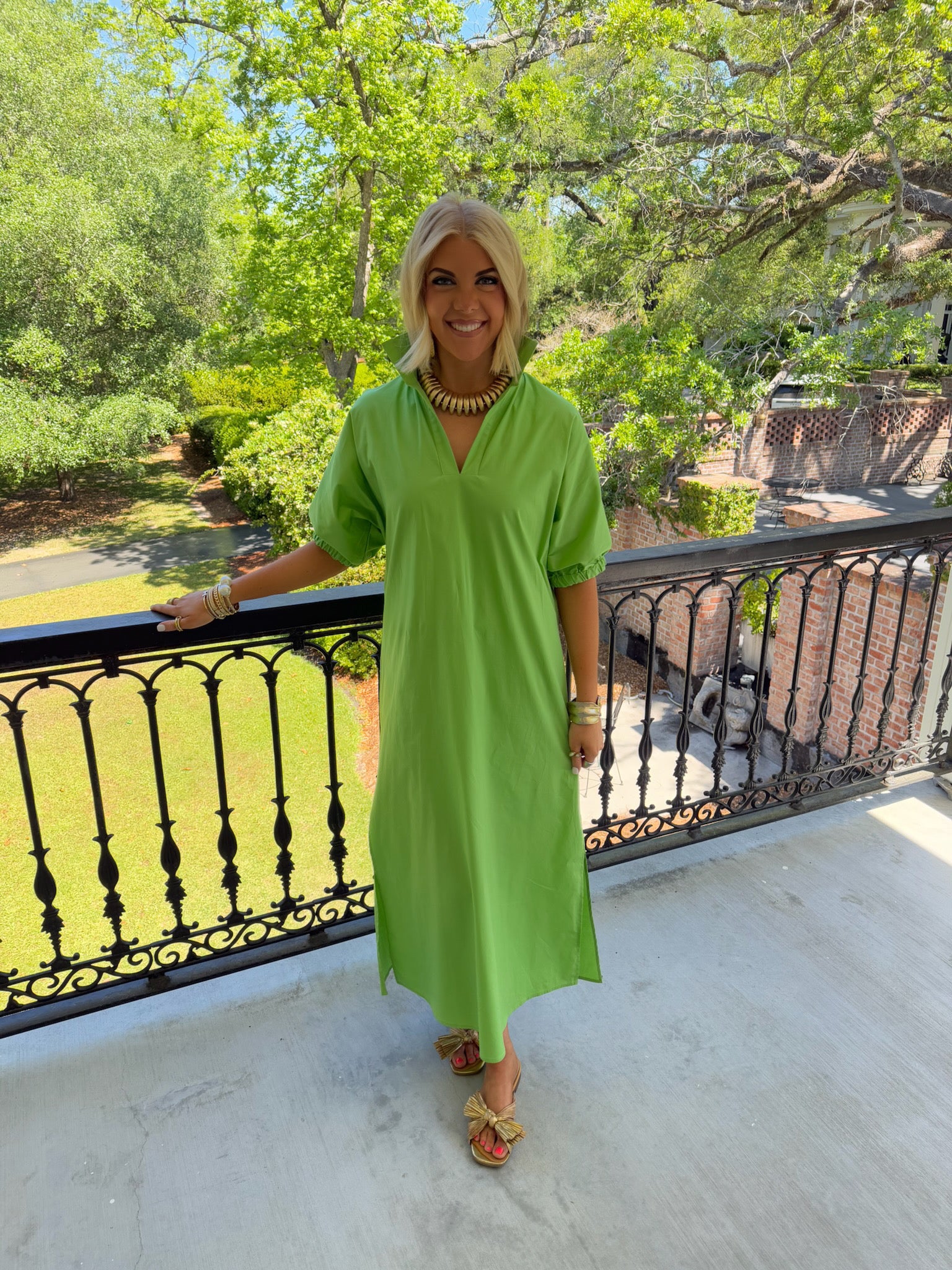 Blakely Midi Dress - Green Apple