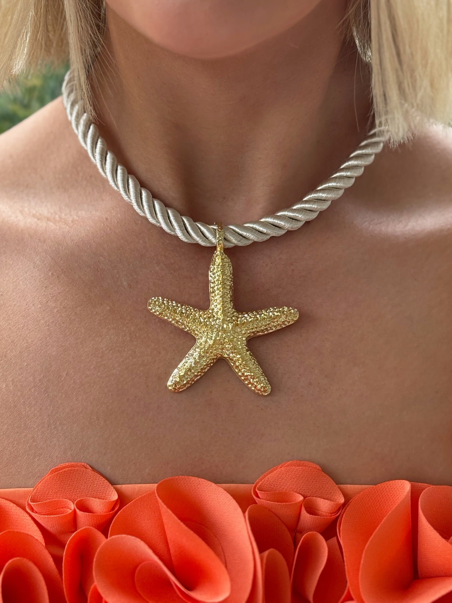 Cove Rope Necklace - Gold Starfish