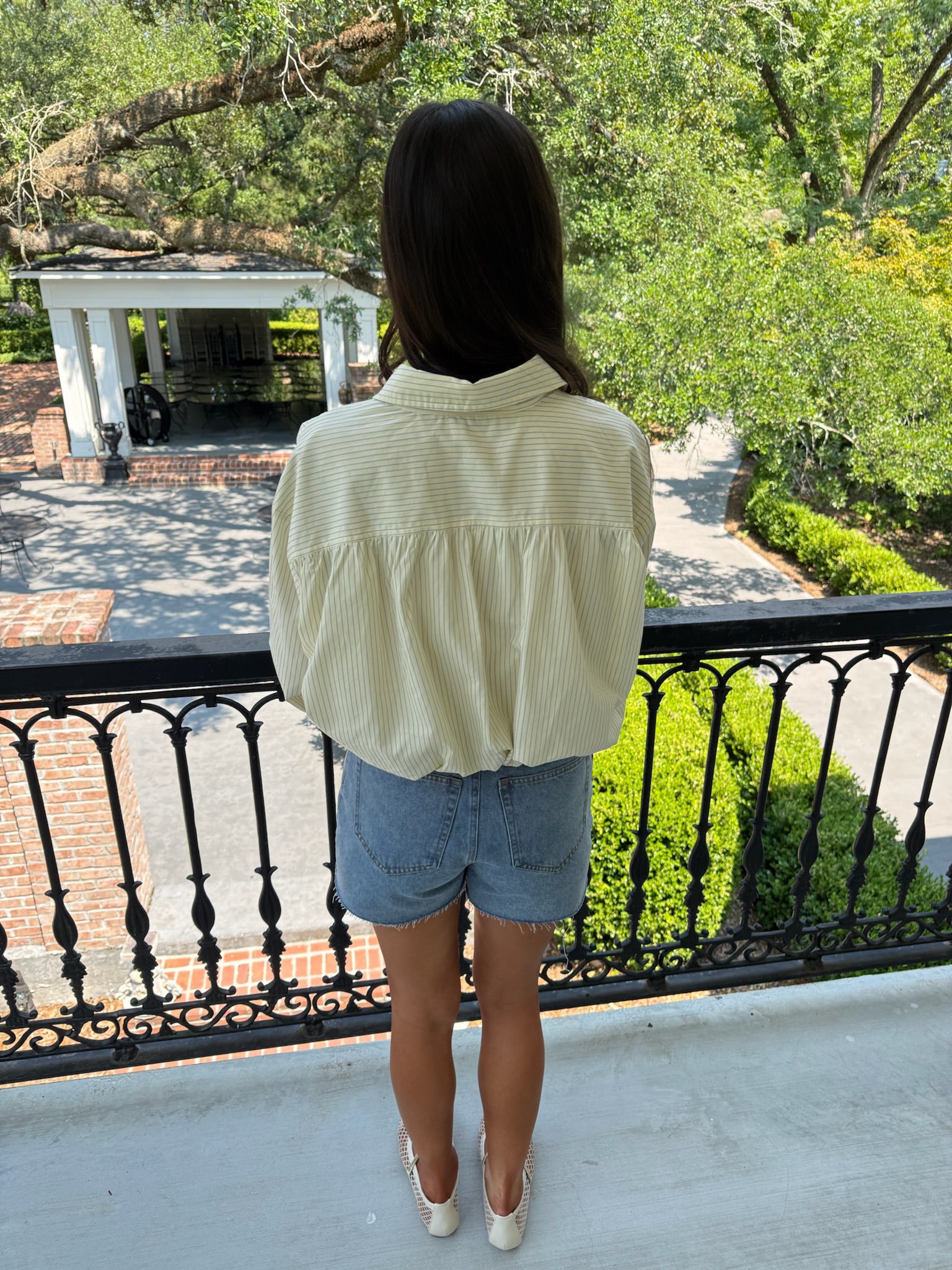 Lorenze Pinstripe Button Down - Yellow