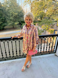 Bright Geometric Pocket Shirt Dress