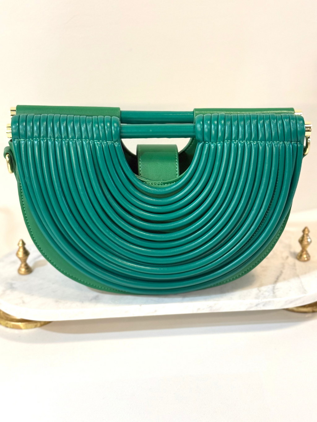 Parker Rope Round Handbag - Emerald