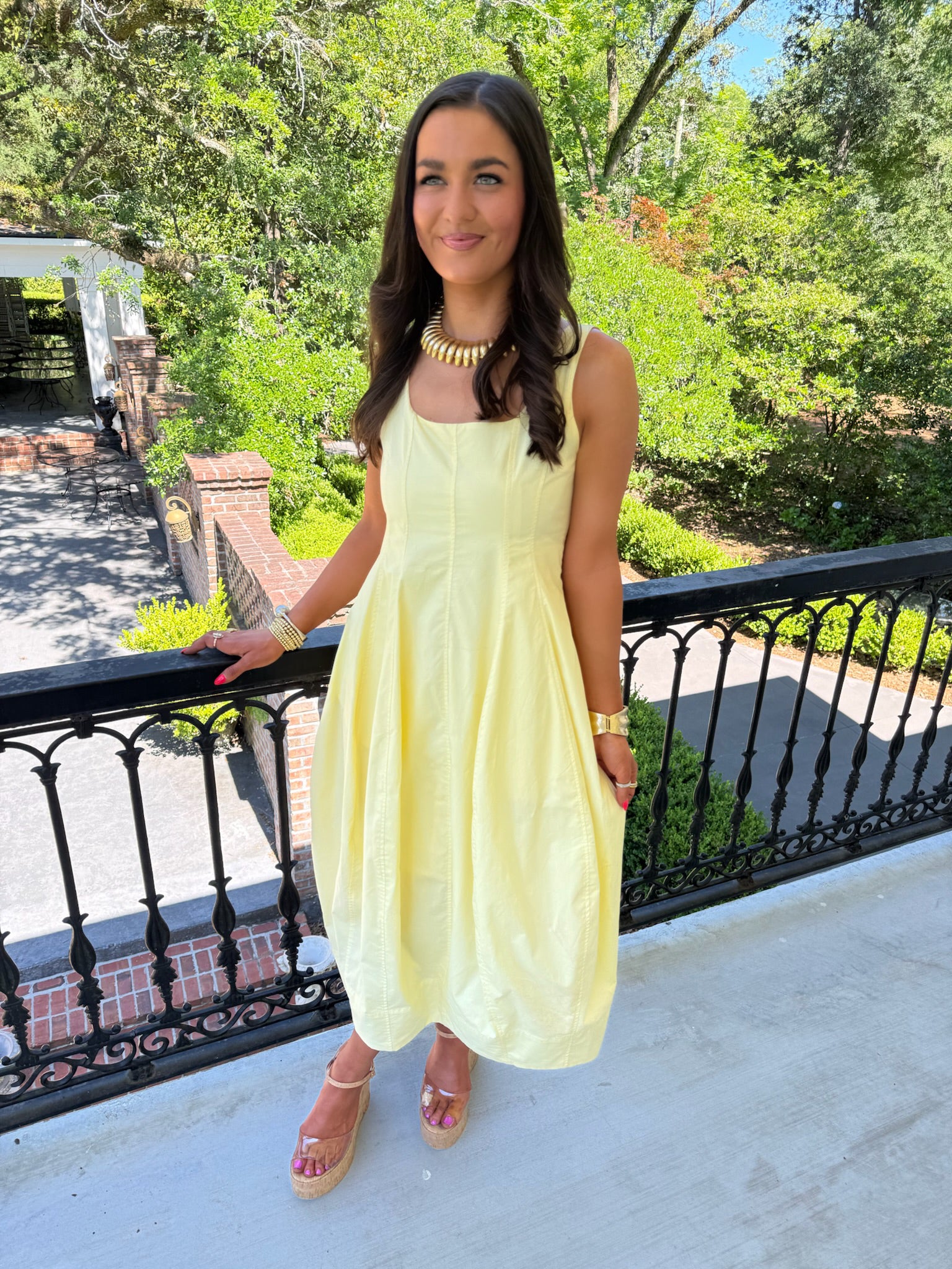 Birdie Midi Dress - Light Yellow