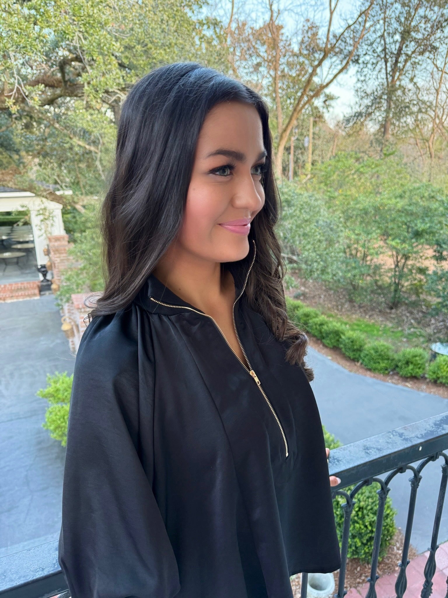 Genevieve Top - Black Satin