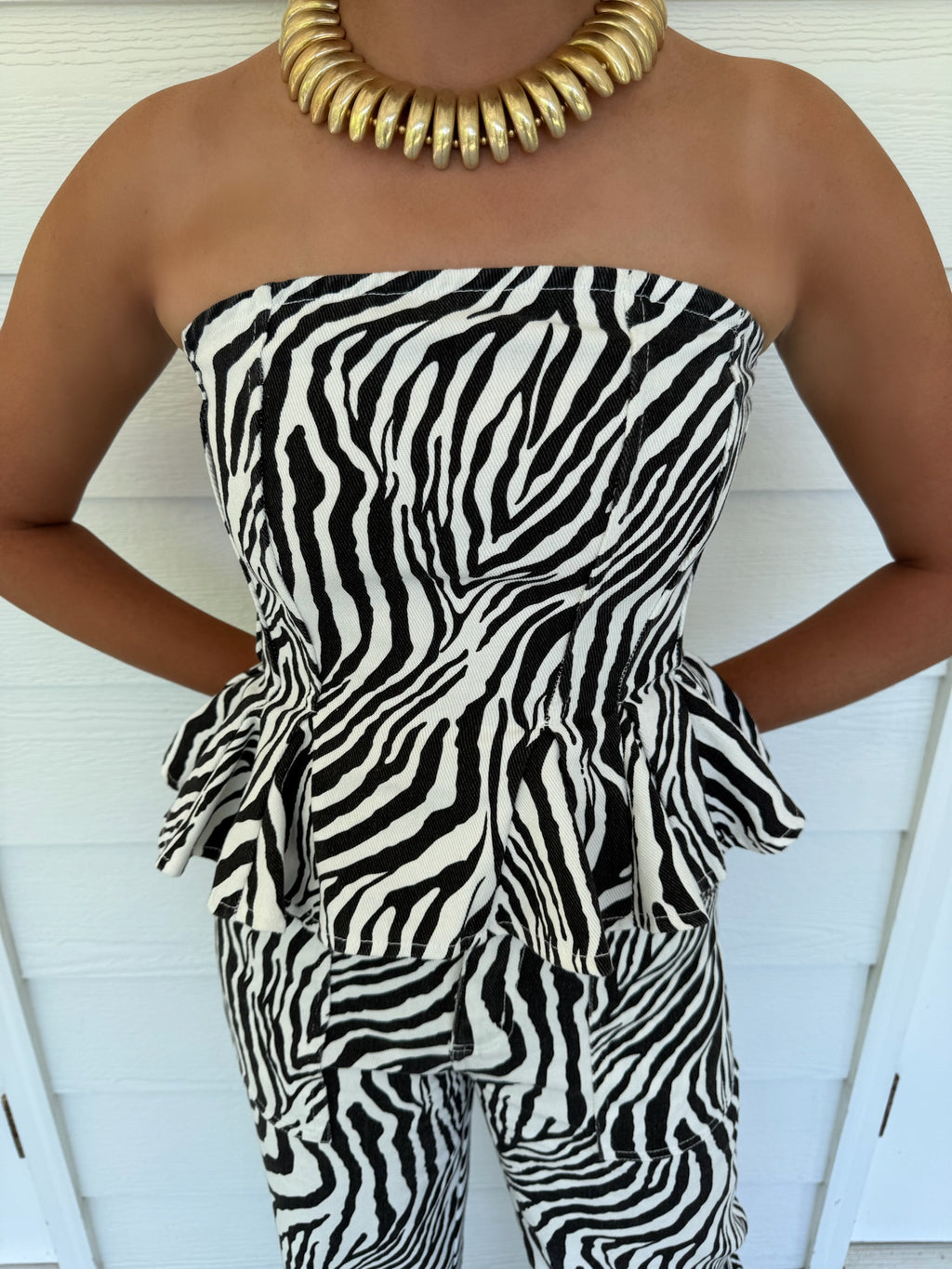 Ace Strapless Top - Zebra