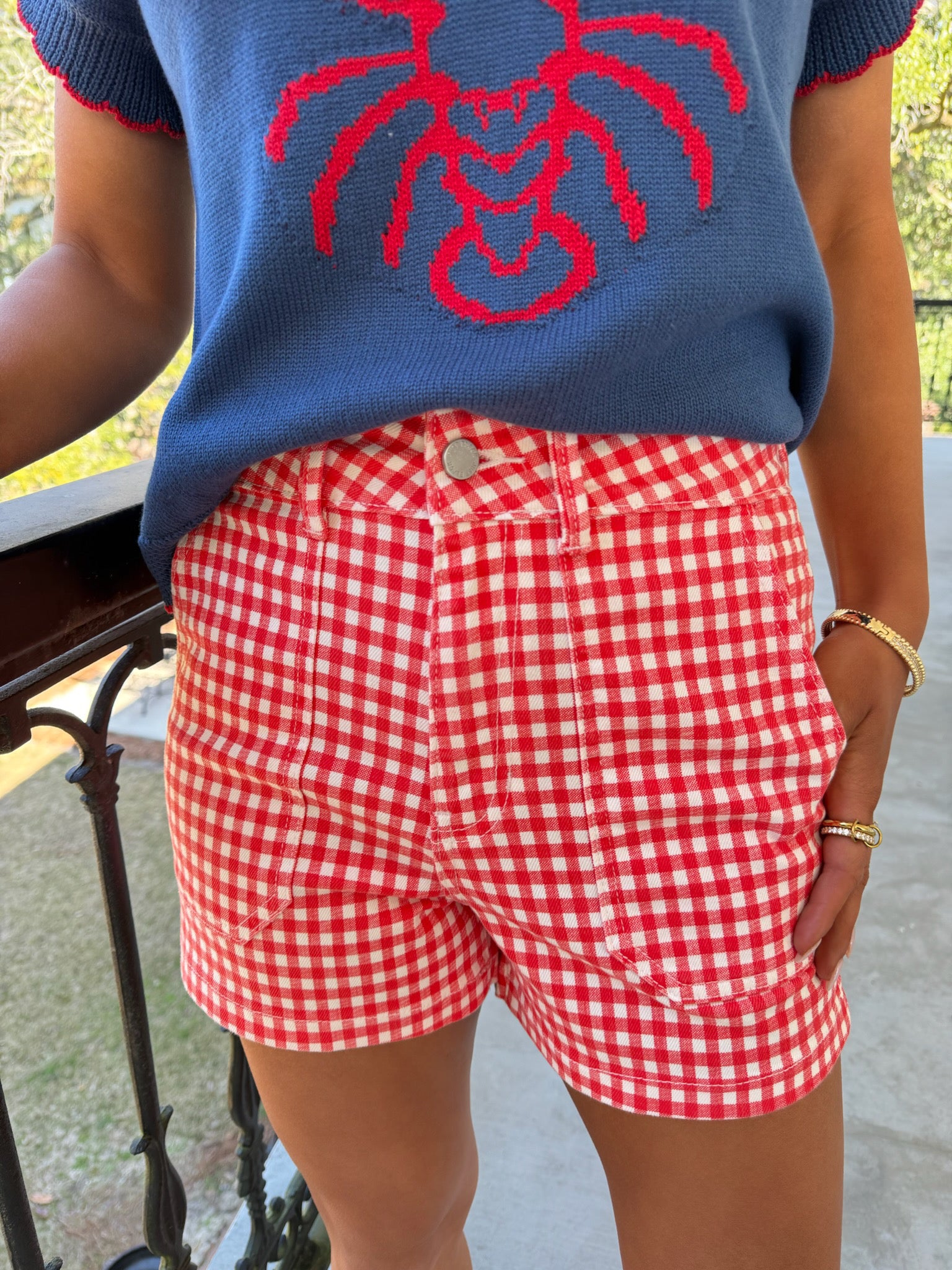 Rosie Gingham Shorts - Red
