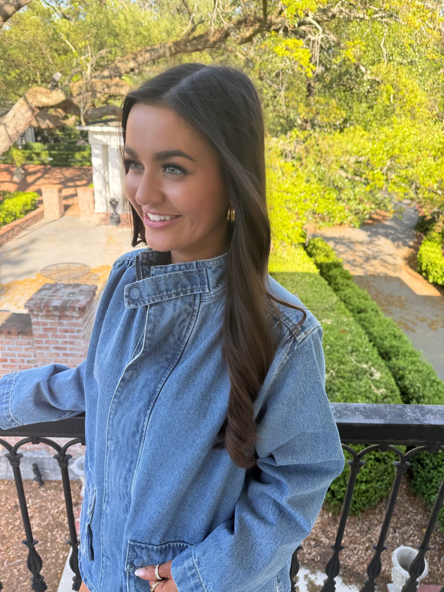 Cleo Button Front Jacket - Denim