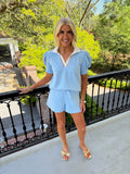 Hannah Set - Light Blue & Orange