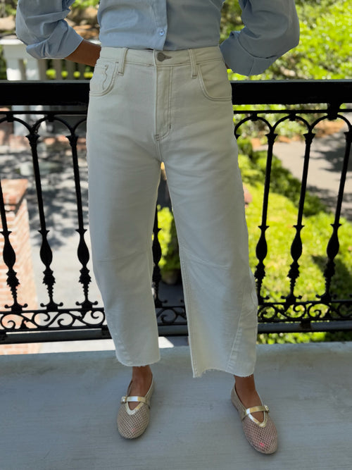 Astrid Barrel Jeans - Off White
