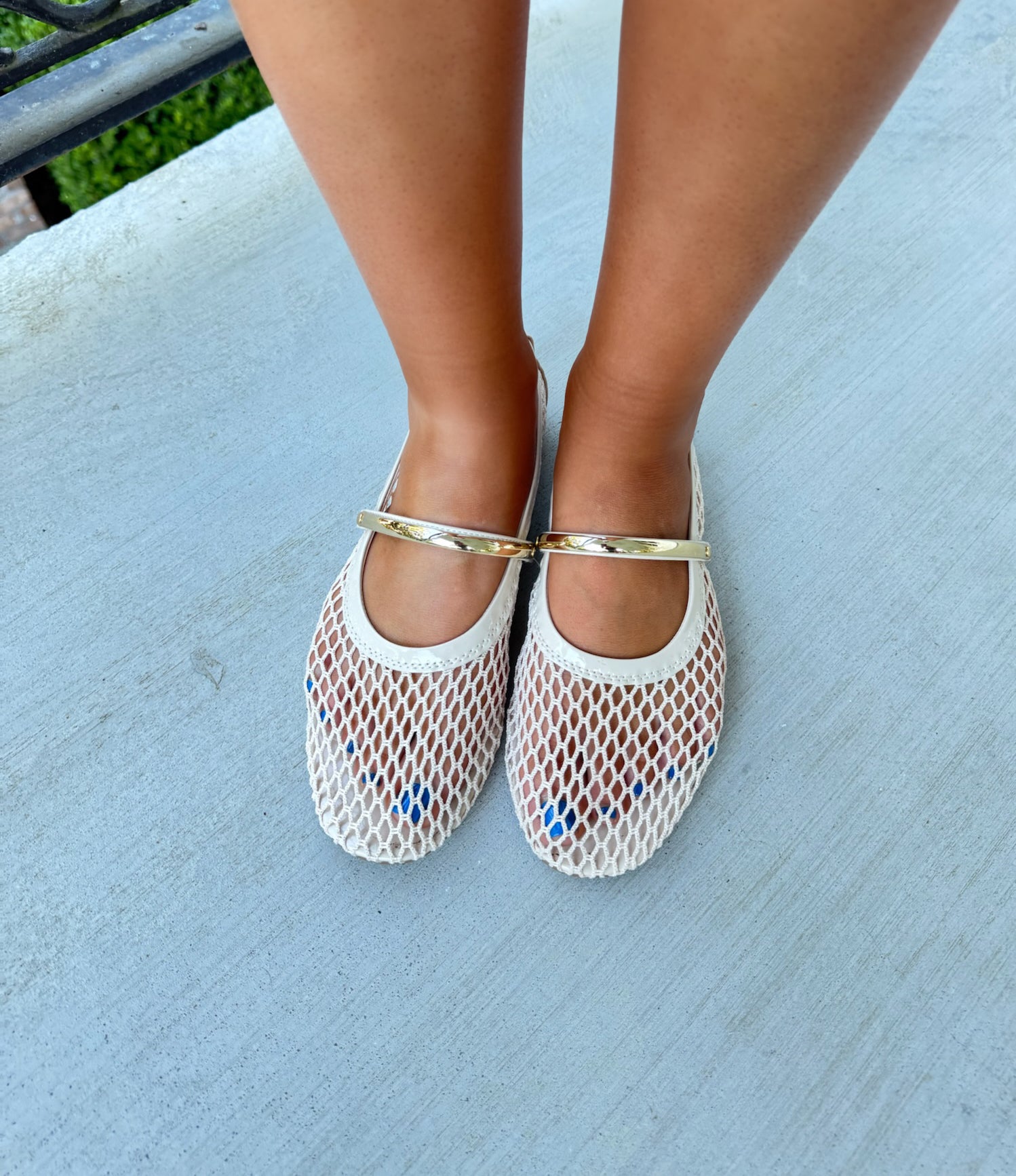 Daphne Mesh Flats - Bone